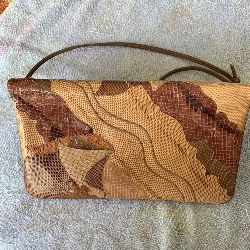 Elegant Brown Patchwork Leather Bag - image 4